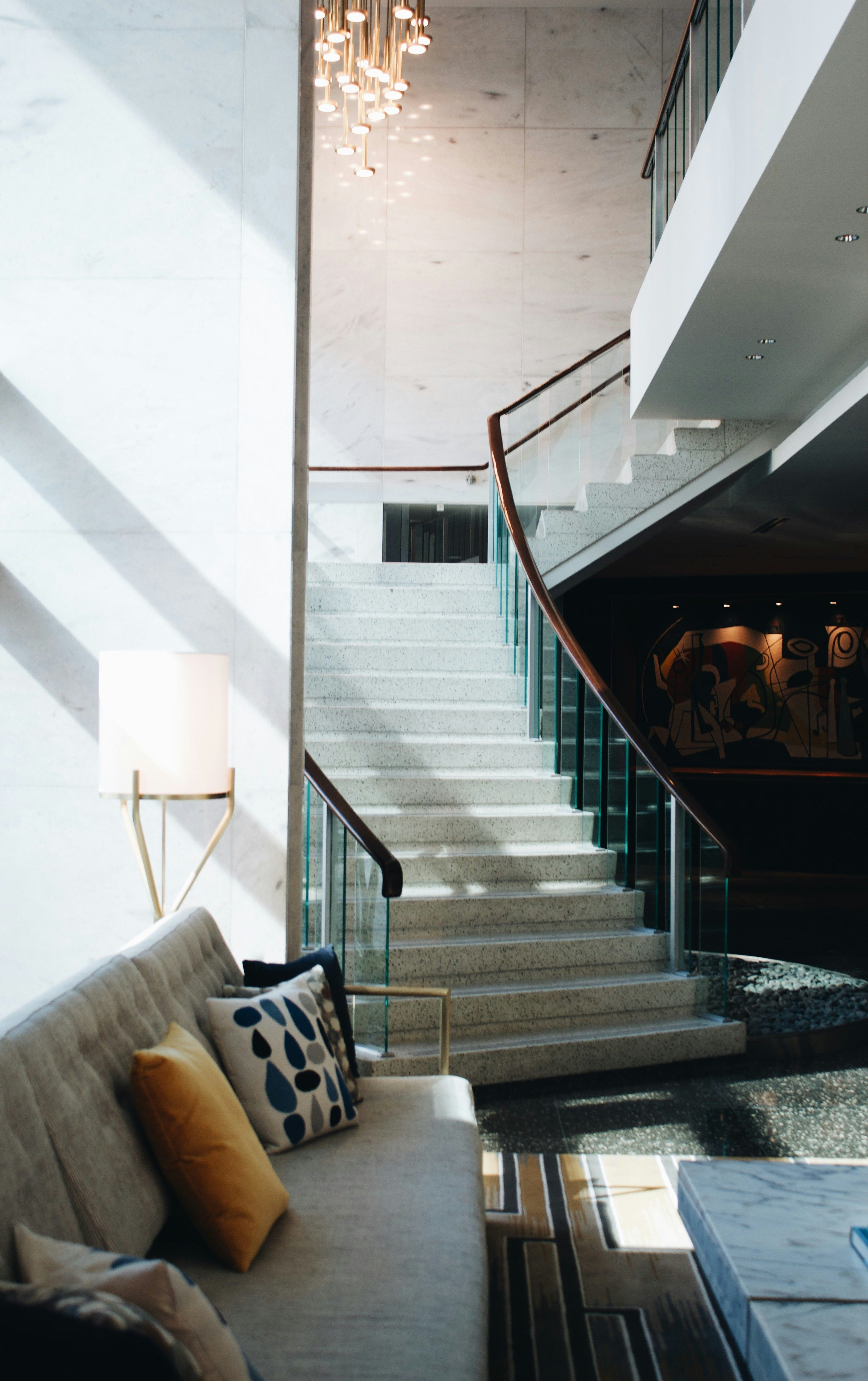 Grand hotel staircase interior